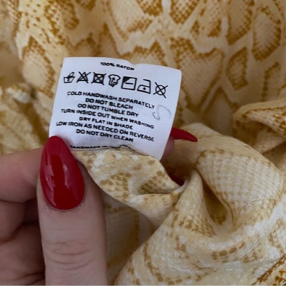 Faithfull the Brand Y2K Boho Chic Snake Print Top Sz 8 - Picture 4 of 6
